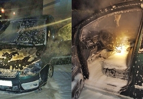 В Лидском районе горел легковой автомобиль