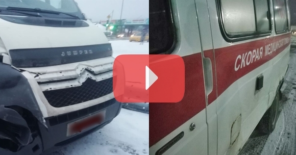 В Лиде столкнулись машина скорой помощи и микроавтобус. Никто не пострадал