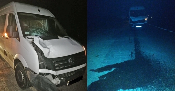 На трассе М6 микроавтобус Volkswagen насмерть сбил пешехода