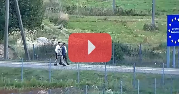 Камера в п/п Геранёны зафиксировала нарушение литовско-белорусской границы в присутствии литовского пограничника