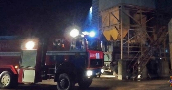 В Лидском районе горела зерносушилка