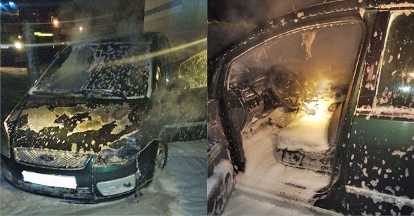 В Лидском районе горел легковой автомобиль