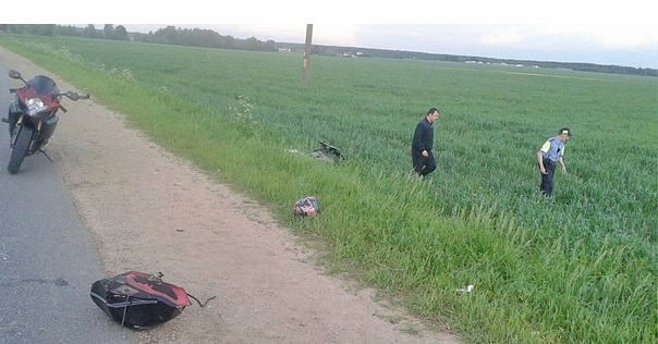 Под Лидой мотоциклист на Suzuki вылетел в кювет. С переломами ушибами и травмами его госпитализировали